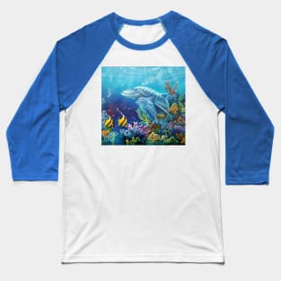 Mother and baby dolphins Baseball T-Shirt